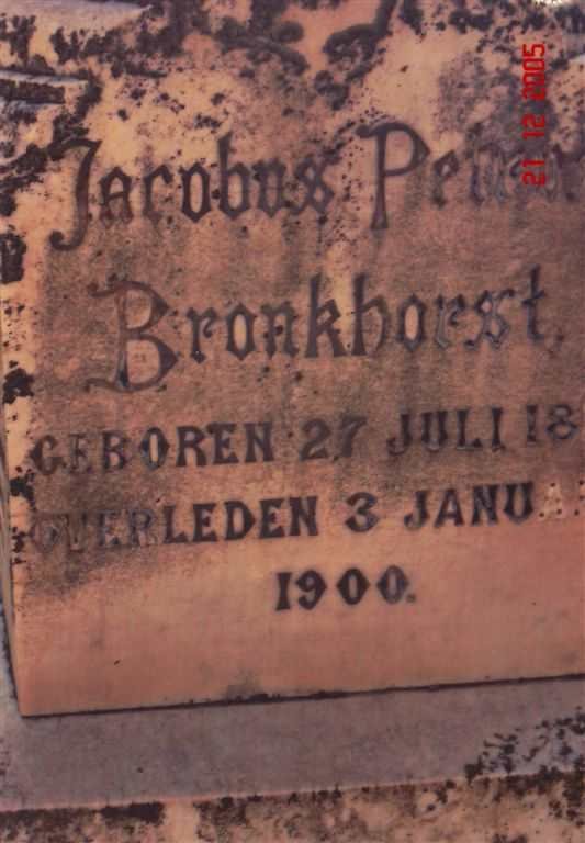 BRONKHORST Jacobus P. -1900