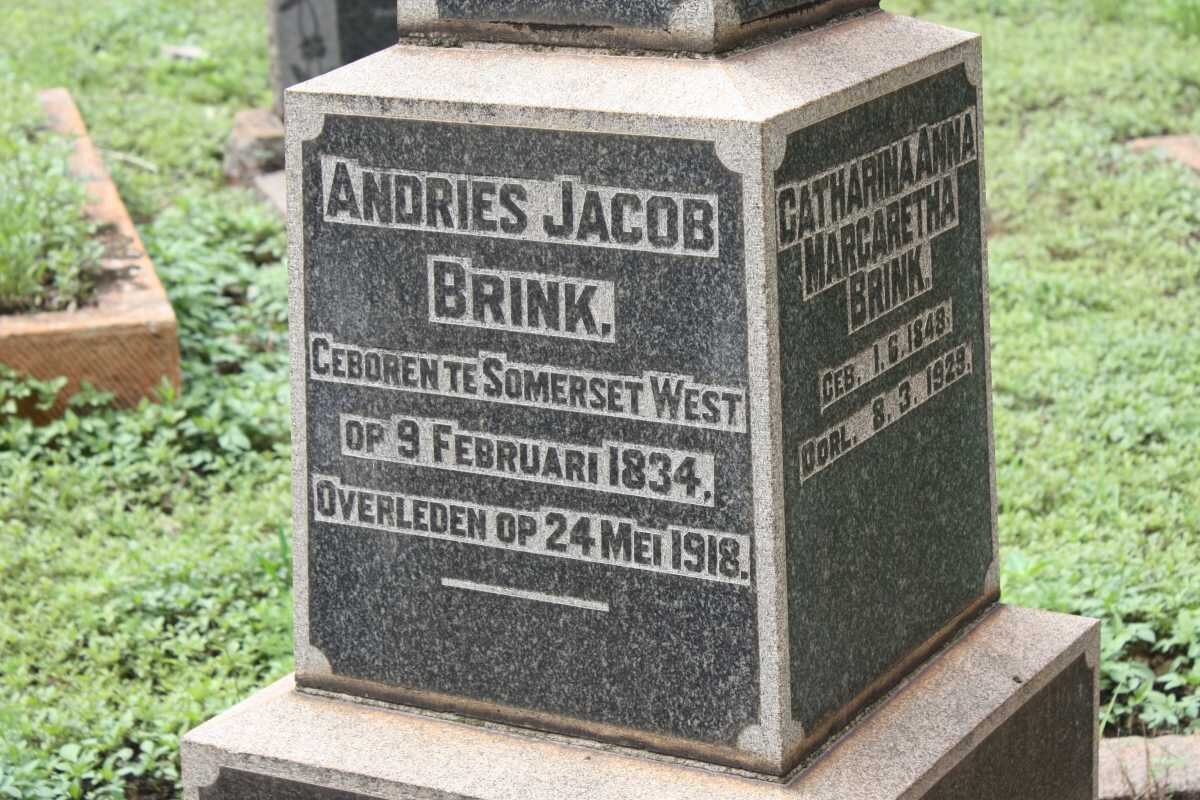 BRINK Andries Jacob 1834-1918 &amp; Catharina Anna Margaretha 1848-1929