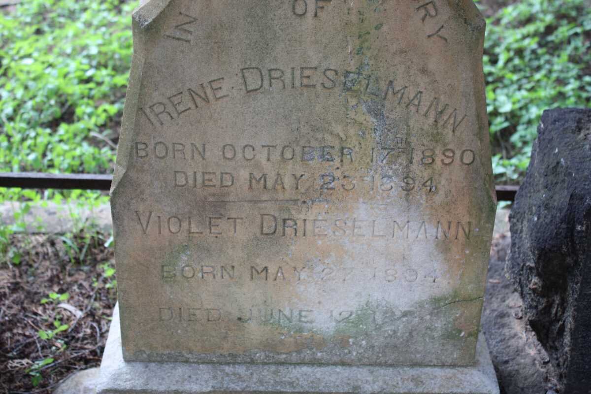 DRIESELMANN Irene 1890-1894 :: DRIESELMANN Violet 1894-18??