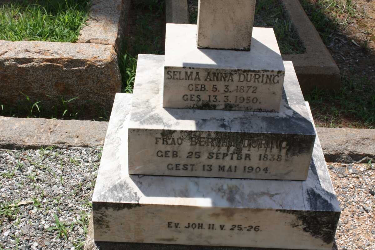 DURING Frau Bertha 1838-1904 :: DURING Selma Anna 1872-1950