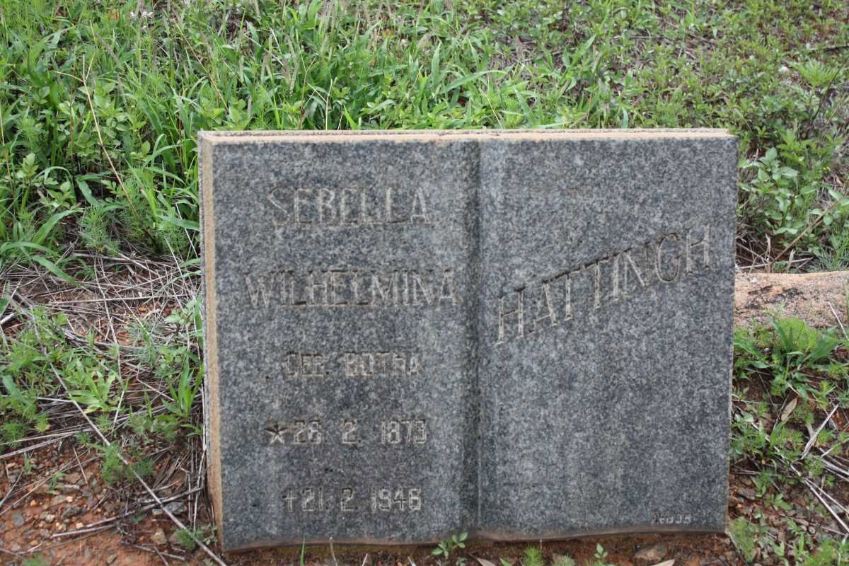 HATTINGH Sebella Wilhelmina nee BOTHA 1873-1948