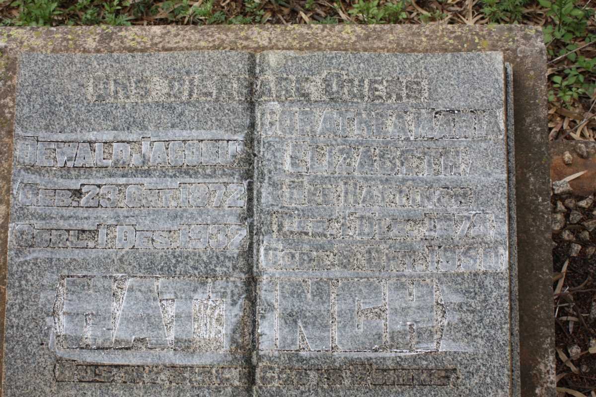 HATTINGH Dewald Jacobus 1872-1932 &amp; Dorathea Maria Elizabeth HATTINGH 1879-1950