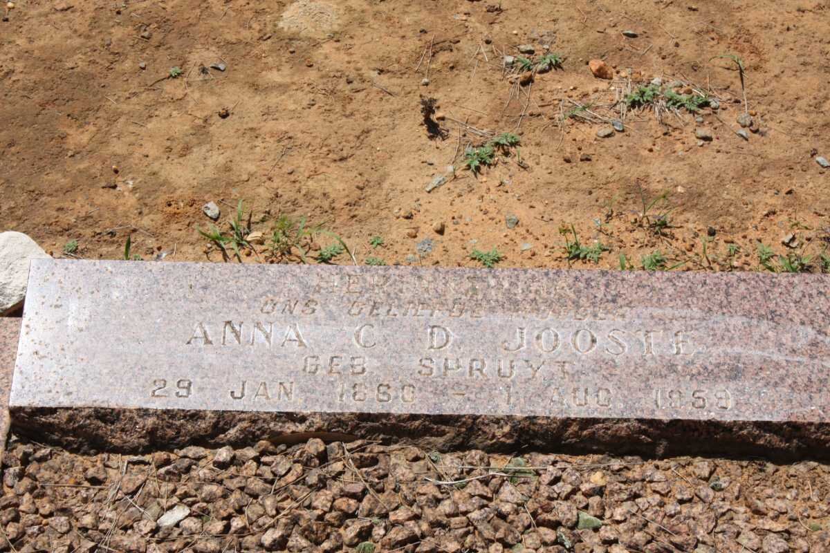 JOOSTE Anna C.D. nee SPRUYT 1880-1959