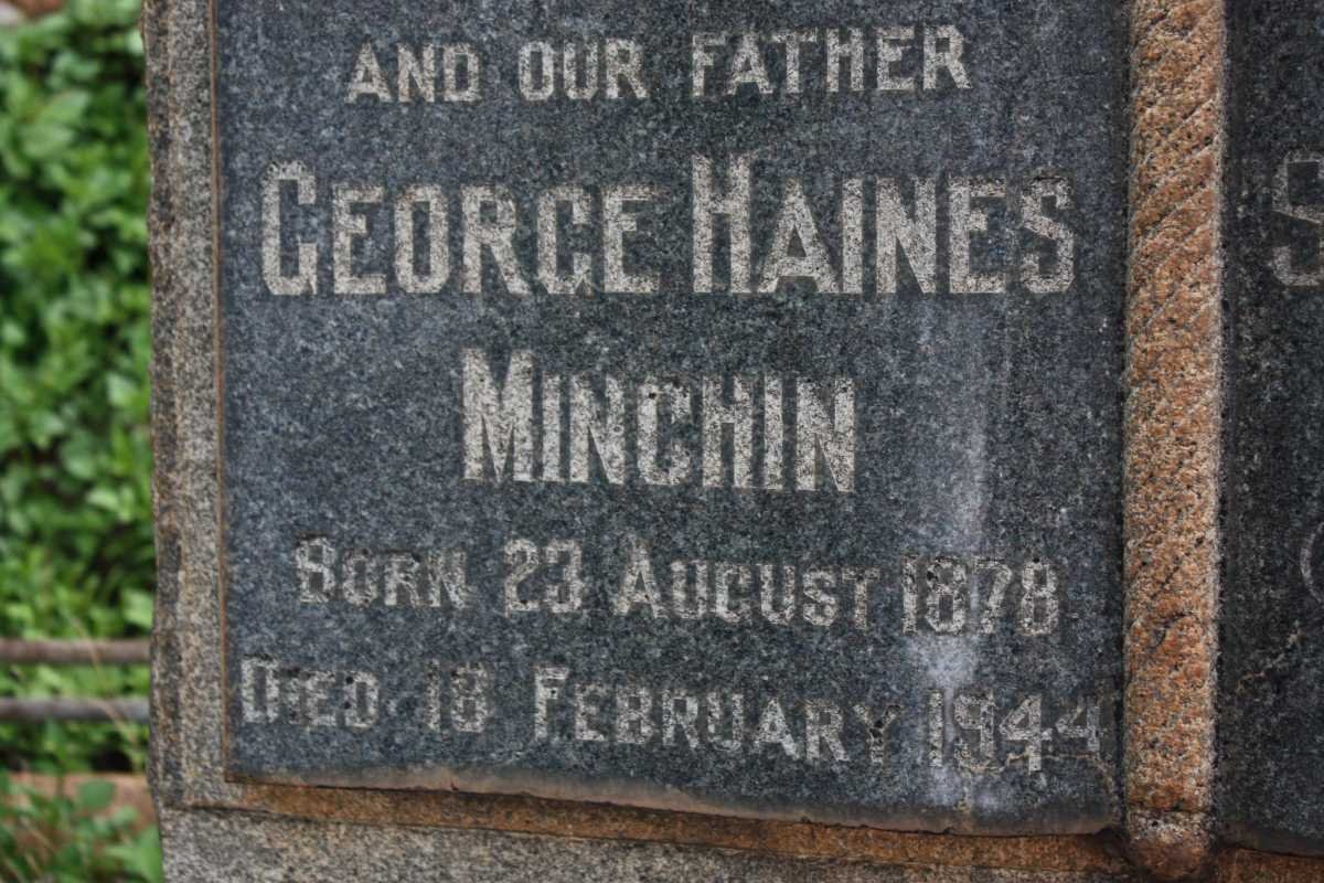 MINCHIN George Haines 1878-1944 &amp; Susanna Aletta BEUKES 1879-1952