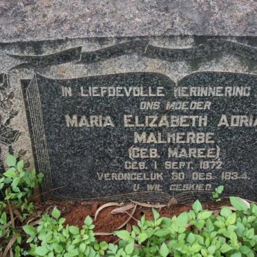 MALHERBE Maria Elizabeth Adriana geb MAREE 1872-1934