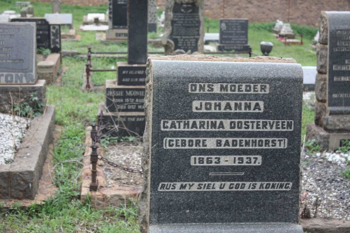 OOSTERVEEN Johanna Catharina nee BADENHORST 1863-1937