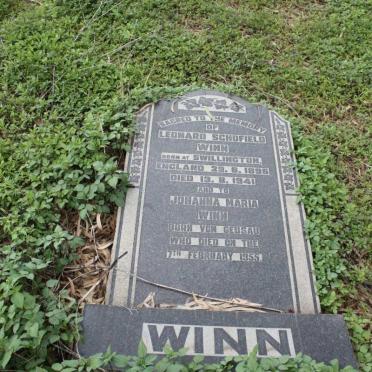 WINN Leonard Schofield 1896-1941 &amp; Johanna Maria GEUSAU -1955 