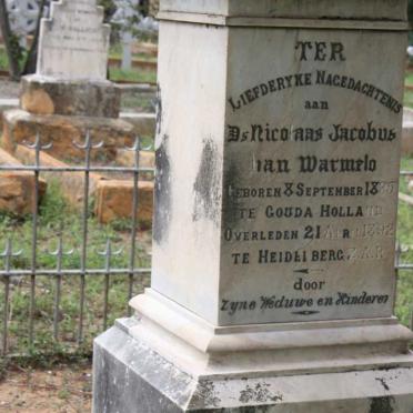 WARMELO Nicolaas Jacobus, van 1835-1892