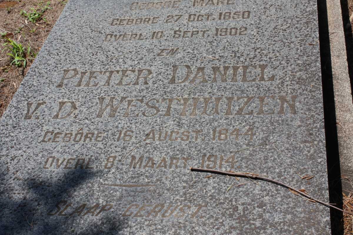 WESTHUIZEN Pieter Daniel, v.d. 1844-1914 &amp; Maria Aletta MARE 1850-1902