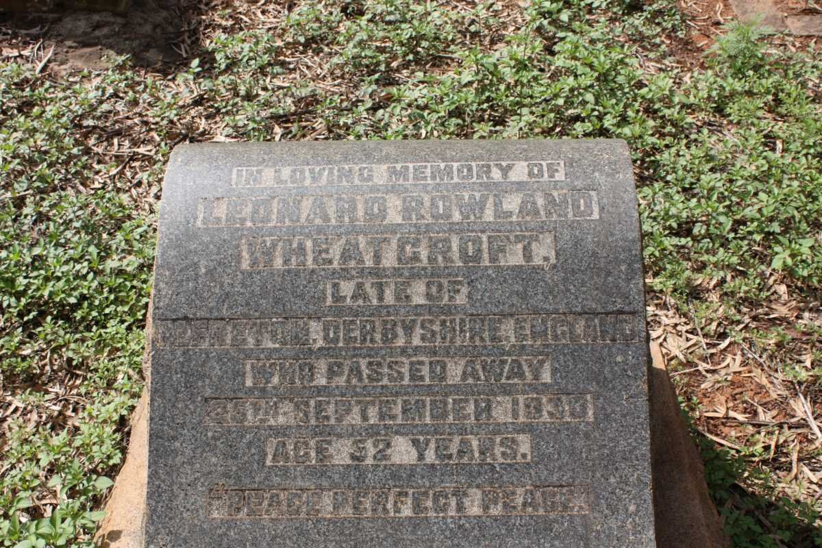 WHEATCROFT Leonard Rowland - 1930