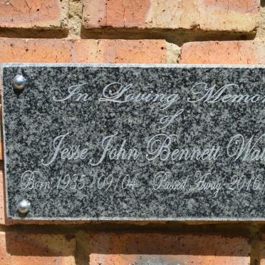 WALKER Jesse John Bennett 1935-2016