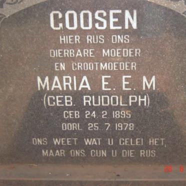GOOSEN Maria E.E.M. nee RUDOLPH 1895-1978
