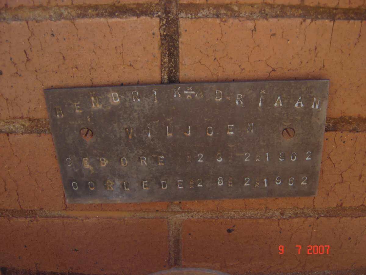 VILJOEN Hendrik Adriaan 1962-1962