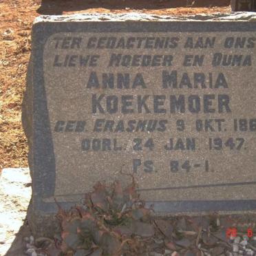 KOEKEMOER Anna Maria nee ERASMUS 1869-1947