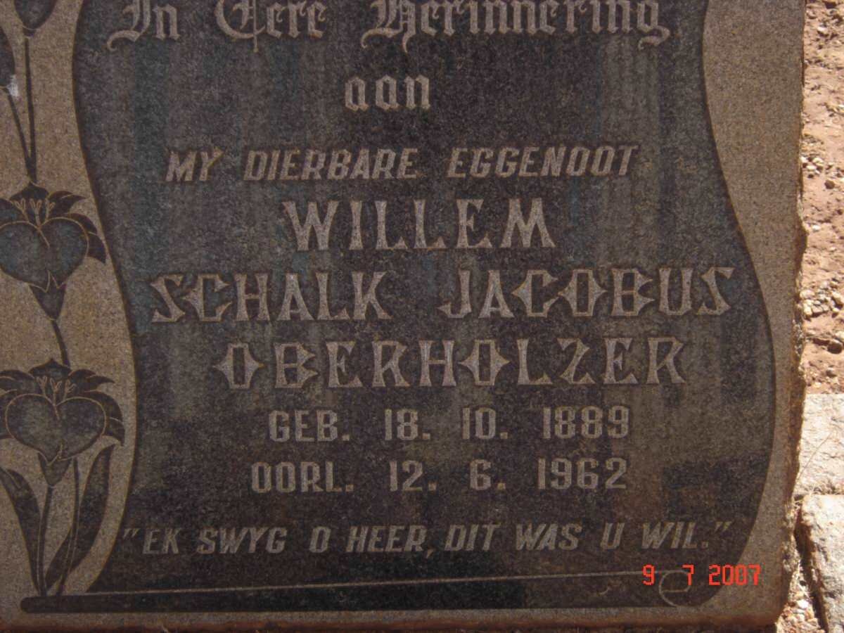 OBERHOLZER Willem Schalk Jacobus 1889-1962
