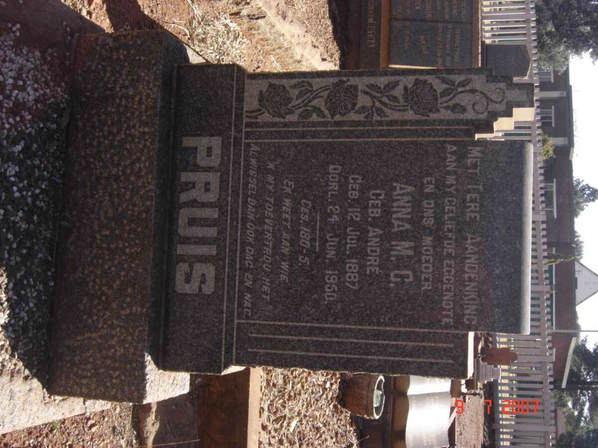 PRUIS Anna M.C. nee ANDRE 1887-1950