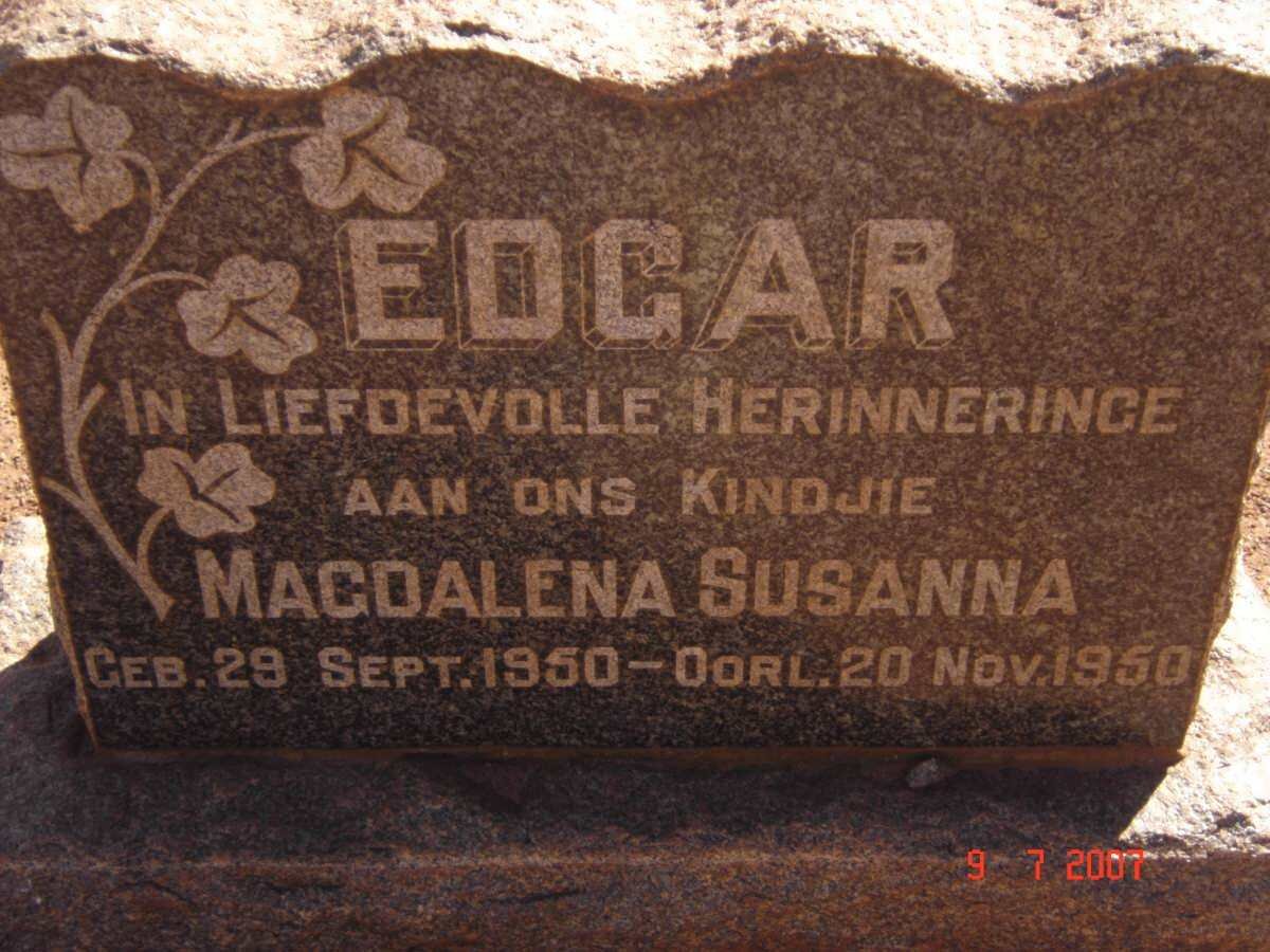 EDGAR Magdalena Susanna 1950-1950