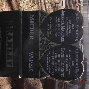 BRAMLEY David Erasmus 1910-1959 &amp; Johanna Margaret 1914-1998