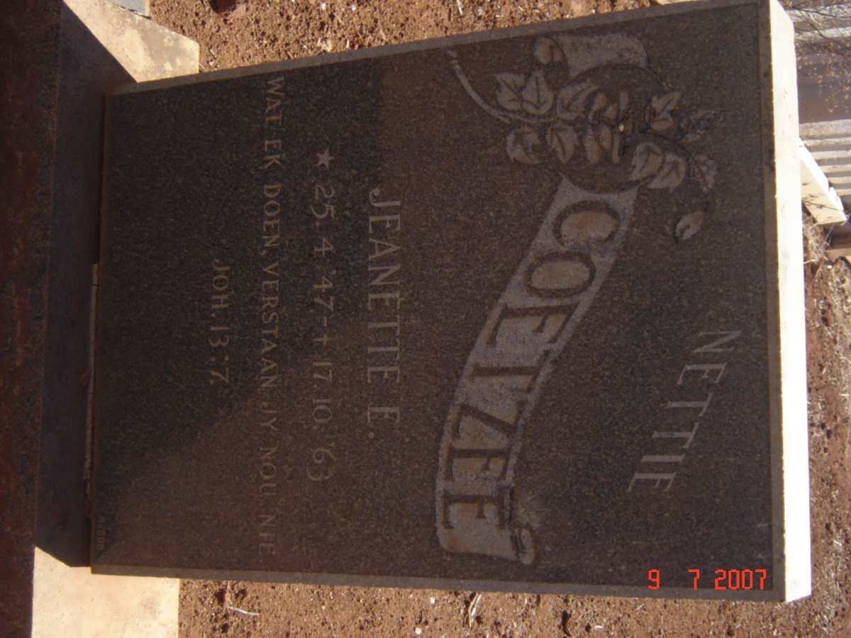 COETZEE Jeanette E. 1947-1963
