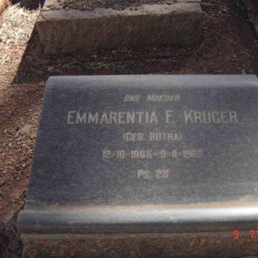 KRUGER Emmarentia F. nee BOTHA 1885-1963