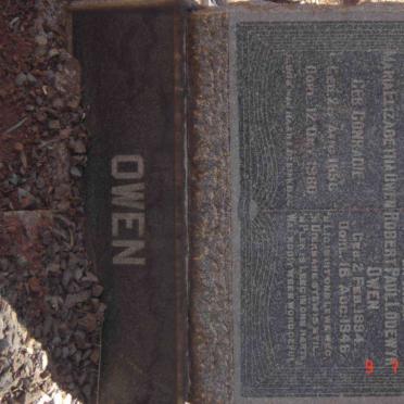 OWEN Robert Paul Lodewyk 1894-1946 &amp; Maria Elizabeth CONRADIE 1896-1960