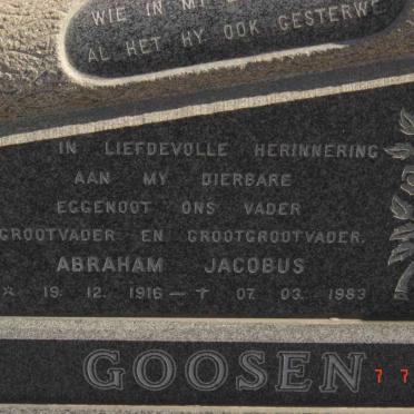 GOOSEN Abraham Jacobus 1916-1983