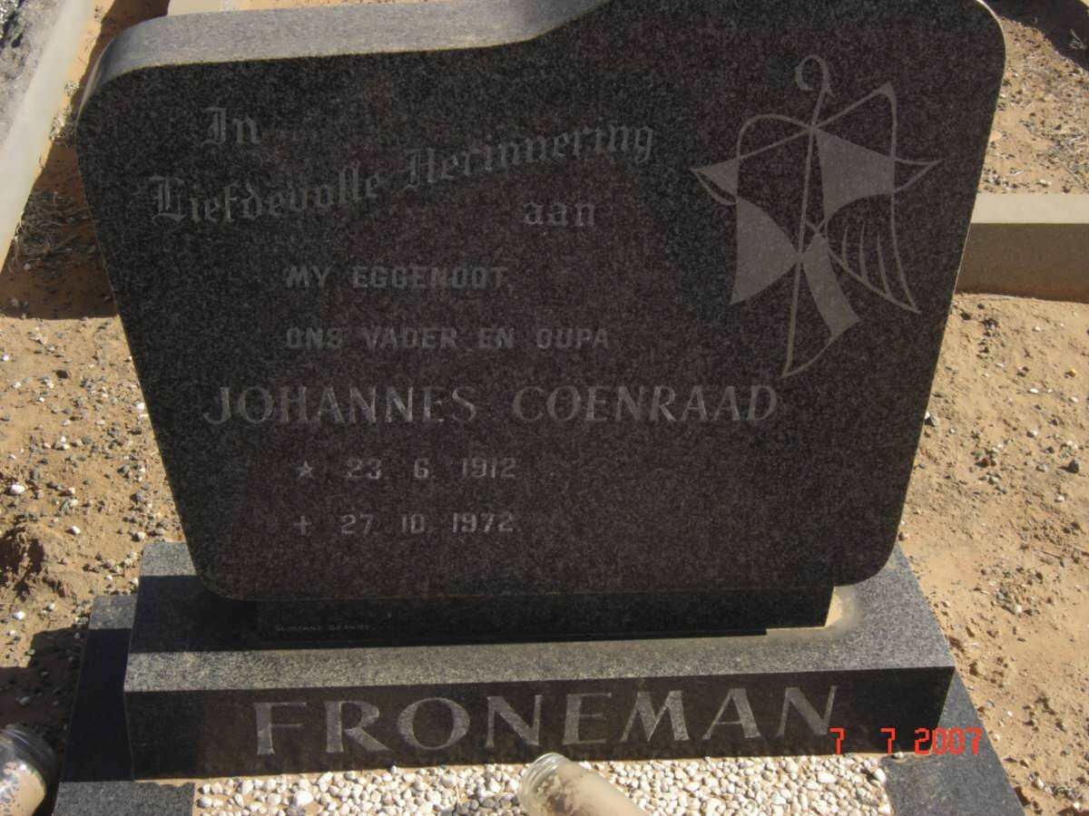 FRONEMAN Johannes Coenraad 1912-1972