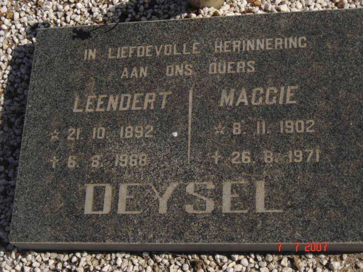 DEYSEL Leendert 1892-1968 &amp; Maggie 1902-1971