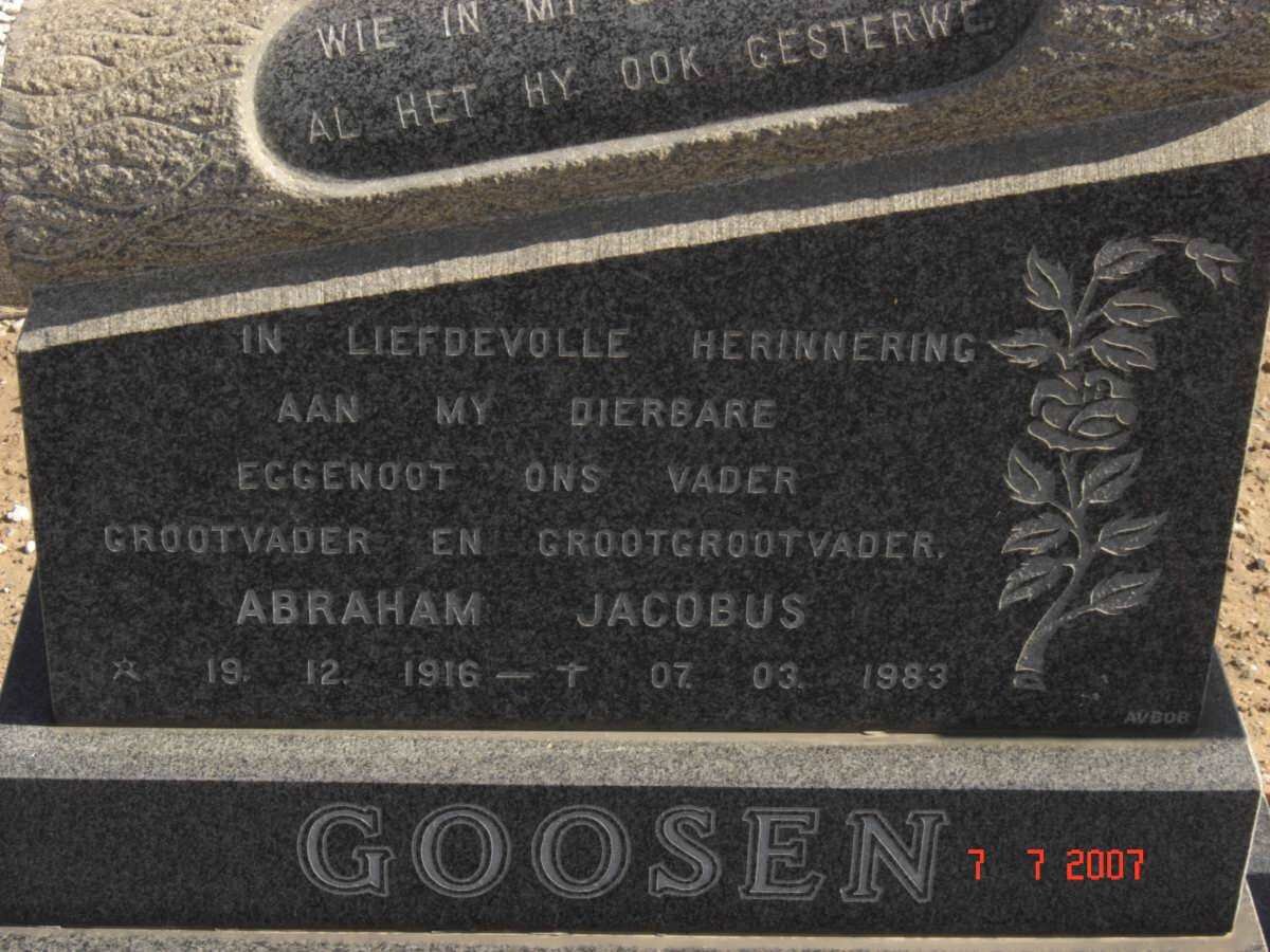 GOOSEN Abraham Jacobus 1916-1983
