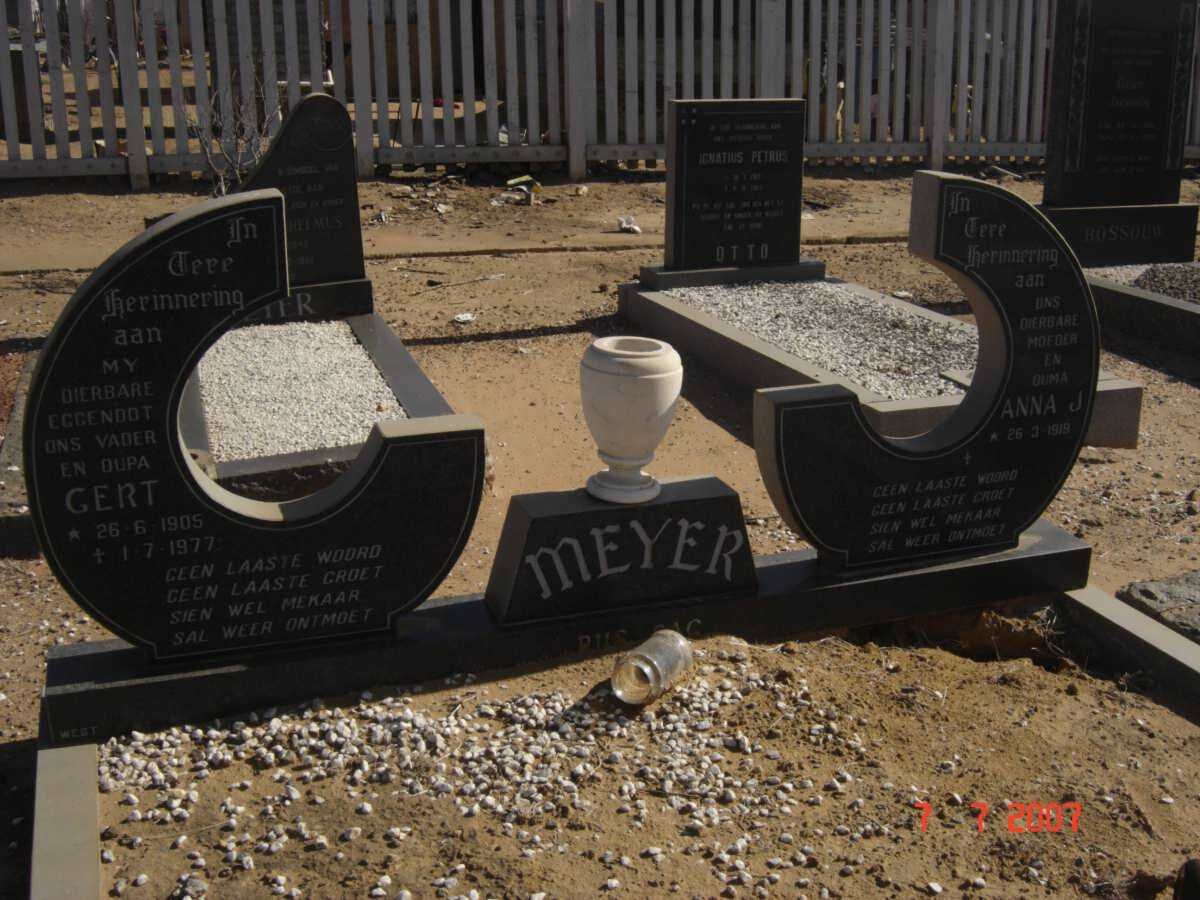 MEYER Gert 1905-1977 &amp; Anna J. 191?-