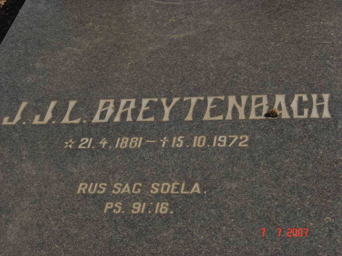 BREYTENBACH J.J.L. 1881-1972