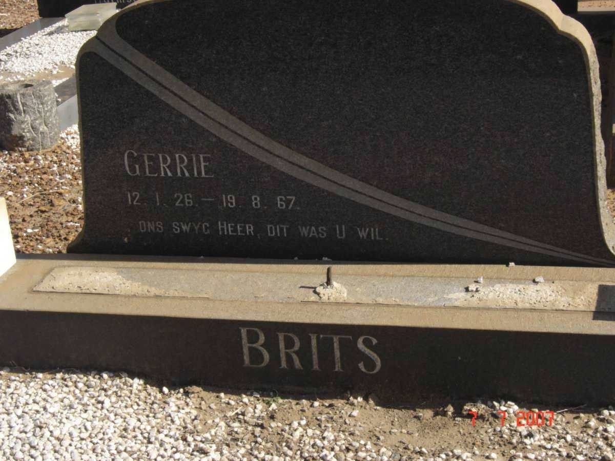 BRITS Gerrie 1926-1967