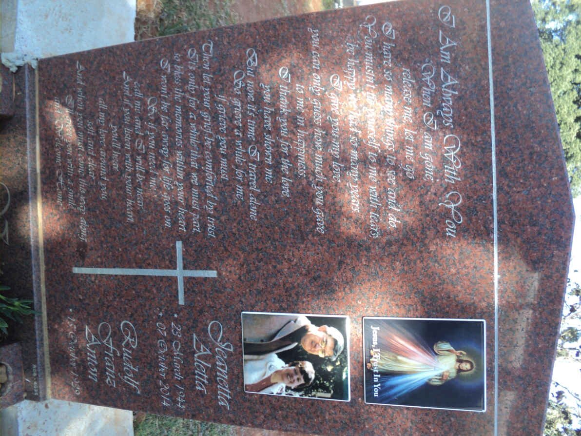 ? Rudolf Franz Anton 1959- &amp; Jeanetta Aletta 1944-2014