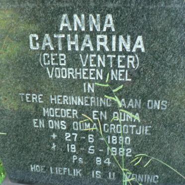 ? Anna Catharina voorheen NEL nee VENTER 1890-1982