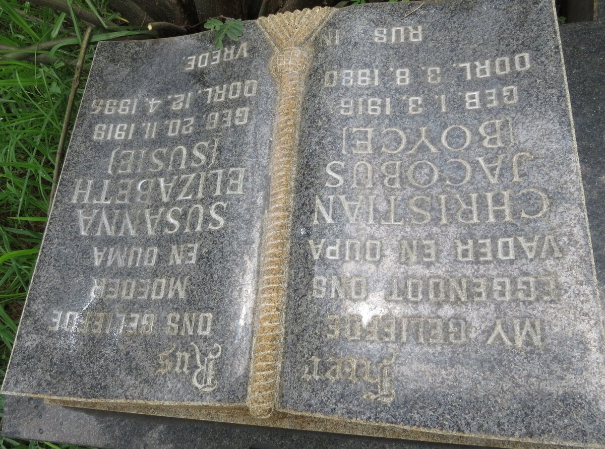 ? Christian Jacobus 1916-1980 &amp; Susanna Elizabeth 1919-1995