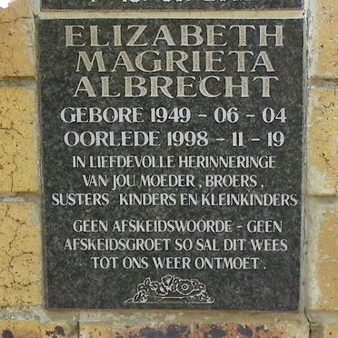 ALBRECHT Elizabeth Magrieta 1949-1998