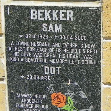 BEKKER Sam 1926-2008 &amp; Dot 1930-
