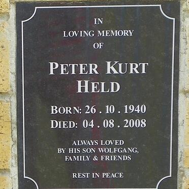HELD Peter Kurt 1940-2008