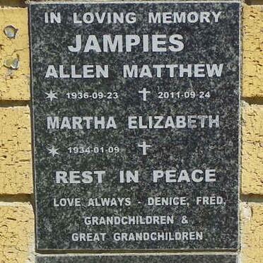 JAMPIES Allen Matthew 1936-2011 &amp; Martha Elizabeth 1934-