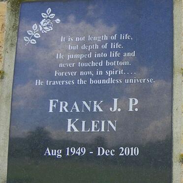 KLEIN Frank J.P. 1949-2010