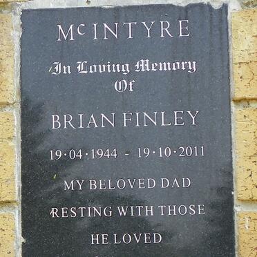 McINTYRE Brian Finley 1944-2011