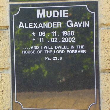 MUDIE Alexander Gavin 1950-2002