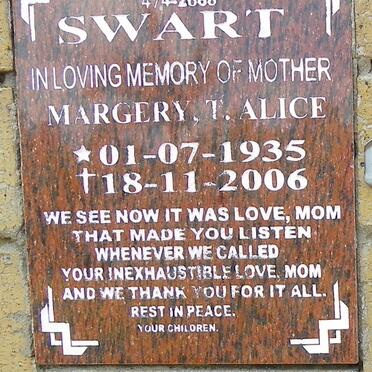 SWART Margery T. Alice 1935-2006