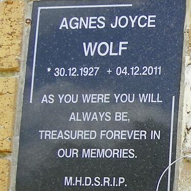WOLF Agnes Joyce 1927-2011