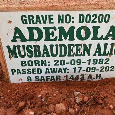 ALIU Ademola Musbaudeen 1982-2021