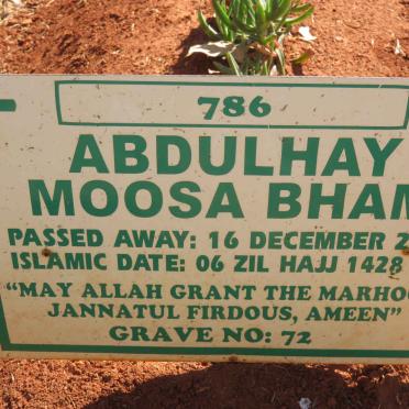 BHAM Abdulhay Moosa -2007