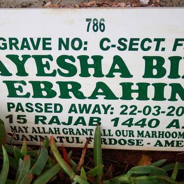 EBRAHIM Ayesha Bibi -2019