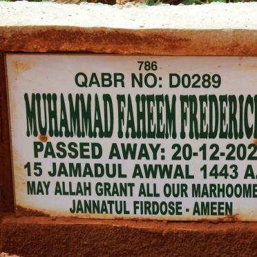 FREDERICKS Muhammad Faheem -2021