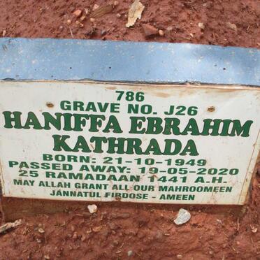 KATHRADA Haniffa Ebrahim 1949-2020