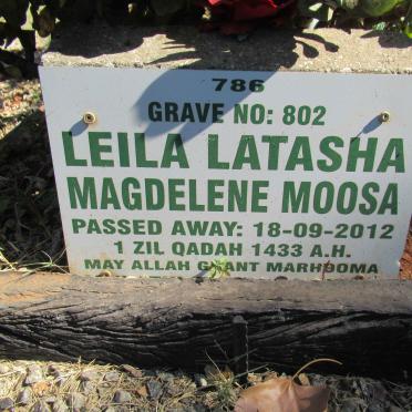 MOOSA Leila Latasha Magdelene -2012
